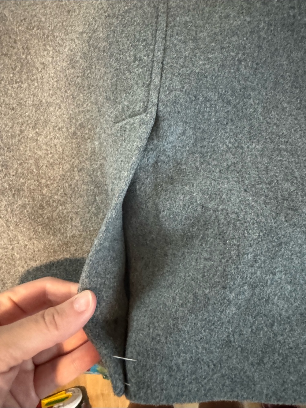 Women’s Gray Wool Blend Driving Coat - Picture 13 of 13